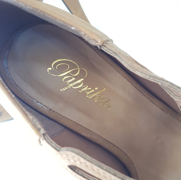 Paprika heels, size 6, open toe shoes, nude tone. - Picture 5 of 6